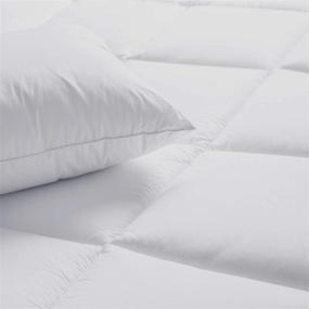 img 2 attached to 🛏️ LDC White Twin Comforter – Fluffy Microfiber Duvet Insert: Breathable & Washable Single Bed Quilted Box Stitched Design with Corner Tabs