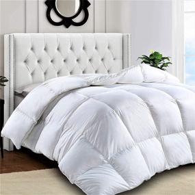 img 4 attached to 🛏️ LDC White Twin Comforter – Fluffy Microfiber Duvet Insert: Breathable & Washable Single Bed Quilted Box Stitched Design with Corner Tabs