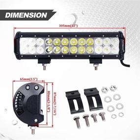 img 3 attached to Auxbeam 12" Световой бар LED: 72W Стробоскопный свет для грузовиков внедорожников, автомобилей, военной техники, горнорудного оборудования - водонепроницаемый, комбинированный луч, 3Вт 24шт чипов