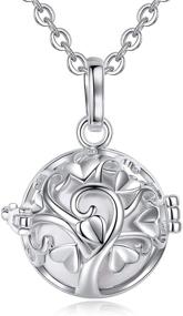 img 4 attached to EUDORA Harmony Bola Necklace - 20mm Tree of Love Pendant with Serenity Prayer Perfume - Mexican Pregnancy Ball - 30 inch Chain