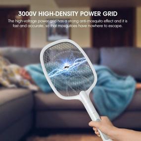 img 1 attached to 🦟 iMirror Bug Zapper - 2-in-1 Rechargeable Electric Fly Swatter & Mosquito Swatter for Indoor and Outdoor Use