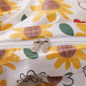 img 2 attached to 🌻 STACYPIK 3 Pcs Yellow Flower Bedding Duvet Cover Set - Twin Size, 100% Cotton Sunflowers Flower Leaves Pattern - Reversible & Printed - Includes 1 Duvet Cover and 2 Pillowcases