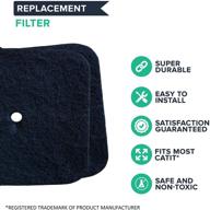 crucial replacement pet filter for catit part # 50685, 50700, 50701, 50702, 50722, 50695, 50696 - fits catit hooded cat pans, jumbo hooded cat pans, and style jumbo hooded cat pans logo