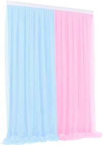 img 3 attached to Pink Blue Tulle Backdrop Curtains: Perfect Party & Wedding Photography Props 5 ft X 7 ft