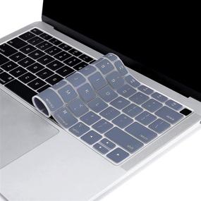 img 1 attached to 👩 MOSISO MacBook Air 13 inch 2019 2018 Keyboard Cover, A1932 Retina Display w/ Touch ID, Waterproof Dust-Proof Silicone Skin, Lavender Gray