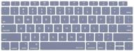 👩 mosiso macbook air 13 inch 2019 2018 keyboard cover, a1932 retina display w/ touch id, waterproof dust-proof silicone skin, lavender gray logo