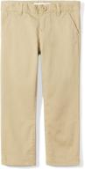 👖 girls' chino pant: amazon essentials uniform flat front logo