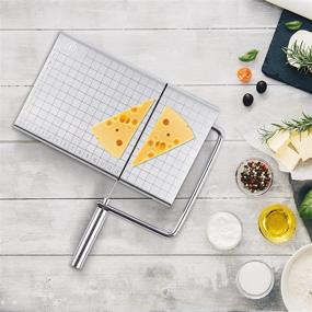 img 1 attached to 🧀 ZMPWLQ Stainless Steel Cheese Slicer with Accurate Size Scale - Ideal Wire Cheese Cutter for Cheese, Butter, and More