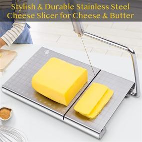 img 2 attached to 🧀 ZMPWLQ Stainless Steel Cheese Slicer with Accurate Size Scale - Ideal Wire Cheese Cutter for Cheese, Butter, and More