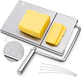 img 4 attached to 🧀 ZMPWLQ Stainless Steel Cheese Slicer with Accurate Size Scale - Ideal Wire Cheese Cutter for Cheese, Butter, and More