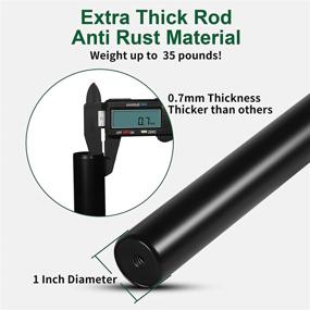 img 2 attached to 🖤 Ezalia 2 Pack Black Curtain Rods, 1 Inch Adjustable for Windows 28-48 Inch, Extendable with Square Finials - Window Treatment Drapery Rods