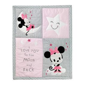 img 3 attached to 🐭 Lambs & Ivy Disney Baby Minnie Mouse 4 Piece Nursery Crib Bedding Set in Pink
🐭 Ламбс и Айви Дисней Бэби Минни Маус Набор постельного белья для детской кроватки из 4 предметов в розовом цвете.