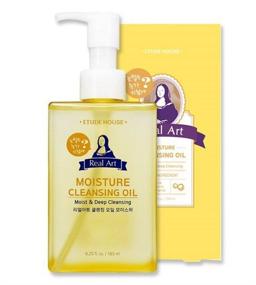 img 1 attached to Enhanced Moisture Real Art Cleansing Oil by ETUDE HOUSE - Powerful Cleanser for Makeup Residue and Old Skin Cells, Effective for Dead Skin Cell Removal - 185ml