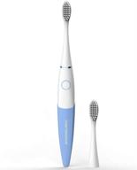 🦷 kids sonic electric toothbrush with timer and 2 brush heads - blue (age 3-18) logo
