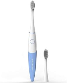 img 4 attached to 🦷 Kids Sonic Electric Toothbrush with Timer and 2 Brush Heads - Blue (Age 3-18)