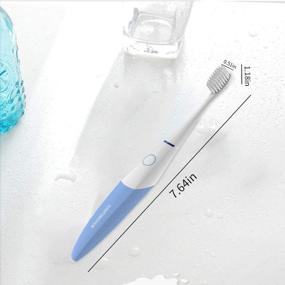 img 1 attached to 🦷 Детская звуковая электрическая зубная щетка с таймером и 2 насадками - Синяя (Возраст 3-18)