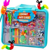 🎨 giant art case set of 1600+ pieces – all-inclusive arts and crafts supplies for kids 6+ – diy projects case packed with pom pom box craft kit, beads, buttons, scissors, and pipe cleaners for kids by art with smile logo
