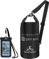 🎒 zealwind waterproof dry bag backpack - floating dry sack with phone case | 10l/20l/30l/40l waterproof bag packs | roll top drybag for kayaking, paddleboarding, rafting, hiking, swimming, boating логотип