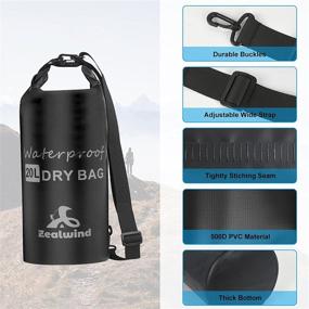 img 2 attached to 🎒 Zealwind Waterproof Dry Bag Backpack - Floating Dry Sack with Phone Case | 10L/20L/30L/40L Waterproof Bag Packs | Roll Top Drybag for Kayaking, Paddleboarding, Rafting, Hiking, Swimming, Boating