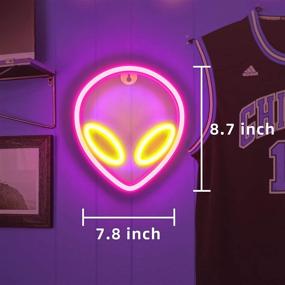 img 1 attached to Neon Sign Alien Led Light for Pink Room Decor Aesthetic - Cool Game Room Supplies, Teen Wall Decoration Sign, Home Bar Halloween LED