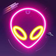 neon sign alien led light for pink room decor aesthetic - cool game room supplies, teen wall decoration sign, home bar halloween led logo