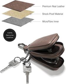 img 2 attached to AslabCrew Genuine Leather Keychain Nappa Coffee