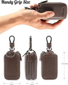 img 3 attached to AslabCrew Genuine Leather Keychain Nappa Coffee