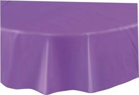 img 1 attached to 💜 Vibrant and Versatile: Round Neon Purple Plastic Tablecloth for Eye-catching Decor