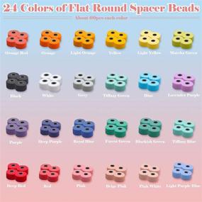 img 3 attached to 🌈 Yholin Rainbow Colorful Heishi Discs Beads Kit - 1440pcs 24mm Flat Round Spacer Beads with Seed Beads and Pearl Earring Hooks for Jewelry Making: Earrings, Bracelets, Necklaces - 24 Grids