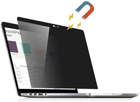 img 4 attached to Приватный защитный экран для MacBook Pro 15 | Фильтр для моделей с Touch Bar 2017/2018/2019 (A1707/A1990) | Включает защиту веб-камеры и клавиатурное покрытие из TPU