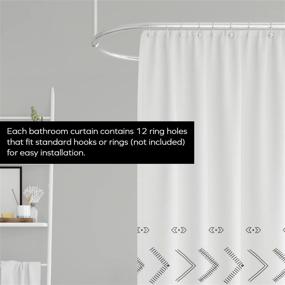 img 1 attached to 🚿 BLC Boho Shower Curtain - Minimalist Farmhouse Style for Bathroom Decor 72"x72" - Hotel Quality Water Resistant Curtain with Warli Print