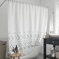 🚿 blc boho shower curtain - minimalist farmhouse style for bathroom decor 72"x72" - hotel quality water resistant curtain with warli print logo