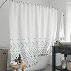 img 4 attached to 🚿 BLC Boho Shower Curtain - Minimalist Farmhouse Style for Bathroom Decor 72"x72" - Hotel Quality Water Resistant Curtain with Warli Print