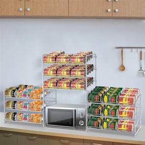 img 3 attached to 🗄️ Space-Saving Can Rack Organizer, Stackable Can Storage Holder for Kitchen Cabinet or Pantry, Holds up to 36 Cans, White