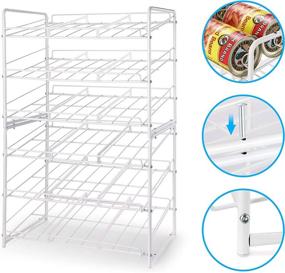 img 2 attached to 🗄️ Space-Saving Can Rack Organizer, Stackable Can Storage Holder for Kitchen Cabinet or Pantry, Holds up to 36 Cans, White