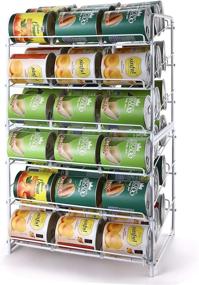 img 1 attached to 🗄️ Space-Saving Can Rack Organizer, Stackable Can Storage Holder for Kitchen Cabinet or Pantry, Holds up to 36 Cans, White