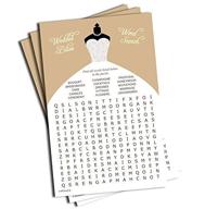 🎩 wedding word find/search game for bridal showers - champagne silver wedding dress (50-sheets): enhanced seo logo