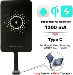 img 3 attached to MyMAX – Super-Fast Qi Wireless Charging Receiver and Adapter Type C 1300mA Magic Tag for Google Pixel, Samsung, LG, and Other USB-C Android Phones (Long Version, Metal Toothpick Compatible)