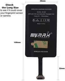 img 2 attached to MyMAX – Super-Fast Qi Wireless Charging Receiver and Adapter Type C 1300mA Magic Tag for Google Pixel, Samsung, LG, and Other USB-C Android Phones (Long Version, Metal Toothpick Compatible)