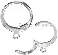 🔵 surgical 304 grade silver stainless steel round hoop earring findings: top-quality with added loop logo