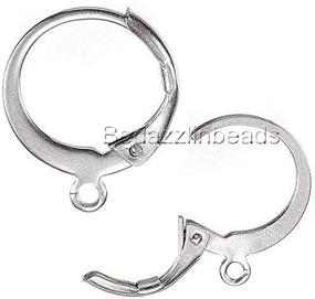 img 4 attached to 🔵 Surgical 304 Grade Silver Stainless Steel Round Hoop Earring Findings: Top-Quality with Added Loop