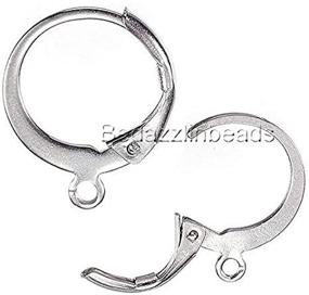 img 1 attached to 🔵 Surgical 304 Grade Silver Stainless Steel Round Hoop Earring Findings: Top-Quality with Added Loop