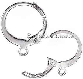 img 2 attached to 🔵 Surgical 304 Grade Silver Stainless Steel Round Hoop Earring Findings: Top-Quality with Added Loop