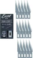 🔪 excel blades #11 craft knife replacement blades - double honed blades for versatile craft cutting - ideal for wood, plastic, paper, leather & more - set of 15 blades with easy dispenser logo