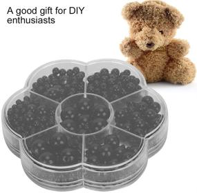 img 2 attached to 👀 GLOGLOW Plastic Safety Eyes: 612Pcs All Black Craft Doll Eyes for Amigurumi Puppet Plush Animal and Teddy Bear - Various Sizes Included