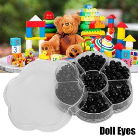 img 1 attached to 👀 GLOGLOW Plastic Safety Eyes: 612Pcs All Black Craft Doll Eyes for Amigurumi Puppet Plush Animal and Teddy Bear - Various Sizes Included