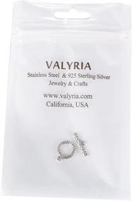 img 1 attached to 🔒 VALYRIA 1 Set 925 Sterling Silver Antique Silver Retro Toggle Clasp - 15mmx12mm & 17mmx5mm