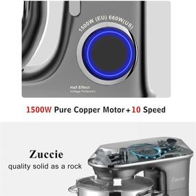 img 3 attached to 🔌 Zuccie Stand Mixer SM-1552X: Powerful 660W 10-Speed Tilt-Head Electric Kitchen Mixer for Most Home Cooks - 8.5QT Capacity, Gray