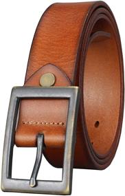 img 4 attached to Classic Men's Belt Accessories: Bullko 👔 Genuine Leather Belts for 34-36 Inch Waist