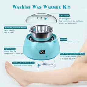 img 2 attached to 🔥 Teal Green Portable Electric Hot Wax Warmer with See-Through Cover for Hair Removal